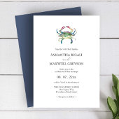 Waterverf Crab Beach huwelijksuitnodiging