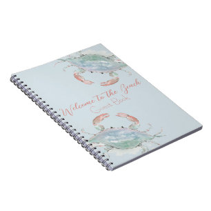 Waterverf Crab Rental gastenboek Notitieboek