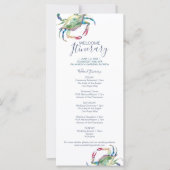 Waterverf Crab Wedding Itinerary (Voorkant)