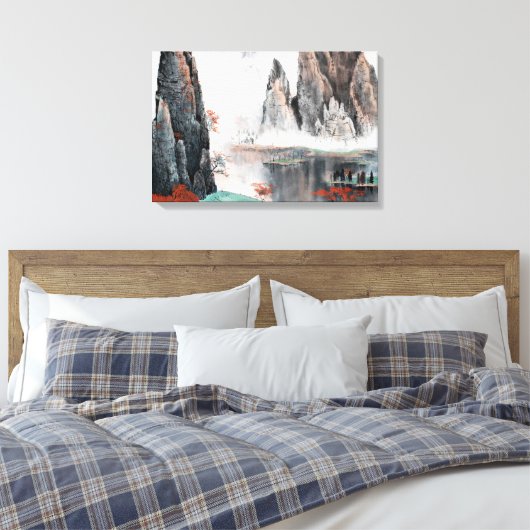 Waterverf Creëer Uw eigen aangepaste ontwerp Canvas Afdruk (Insitu (Slaapkamer))