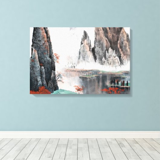 Waterverf Creëer Uw eigen aangepaste ontwerp Canvas Afdruk (Insitu (Houten vloer))