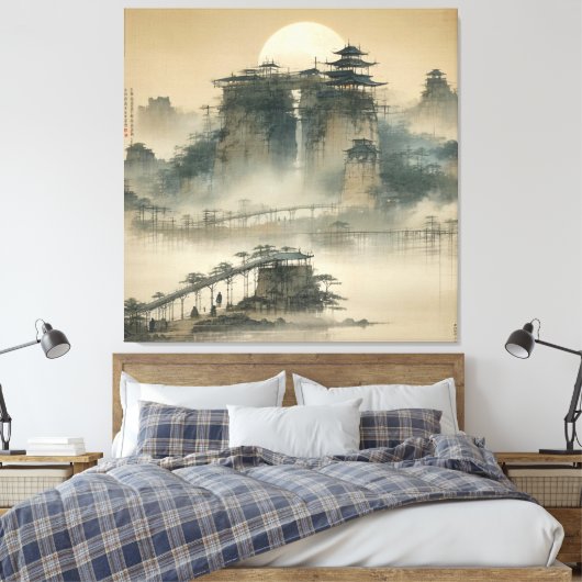 Waterverf Creëer Uw eigen aangepaste ontwerp Canvas Afdruk (Insitu (Slaapkamer))