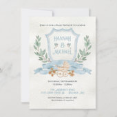 Waterverf Crest Baby Blue Shower Kaart (Voorkant)