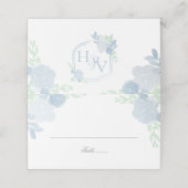 Waterverf Crest Blue Bruiloft Escort Kaarten (Buitenkant ongevouwen)