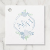 Waterverf Crest Floral Monogram Bruiloft Favor Lab Bedankjes Labels (Voorkant)