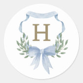 Waterverf Crest Monogram Sticker (Voorkant)