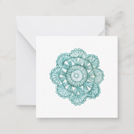 Waterverf Crochet Doily Notecards Notitiekaartje (Voorkant)