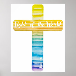 Waterverf Cross / Christelijke kunst / Vreedzaam Poster