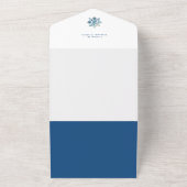 Waterverf Crystal Blue Snowflake Multiphoto All In One Uitnodiging (Buitenkant)