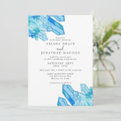 Waterverf crystal boho modern bruiloft Uitnodiging (Staand voorkant)