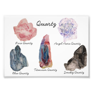Waterverf Crystal Quartz Print Foto Afdruk