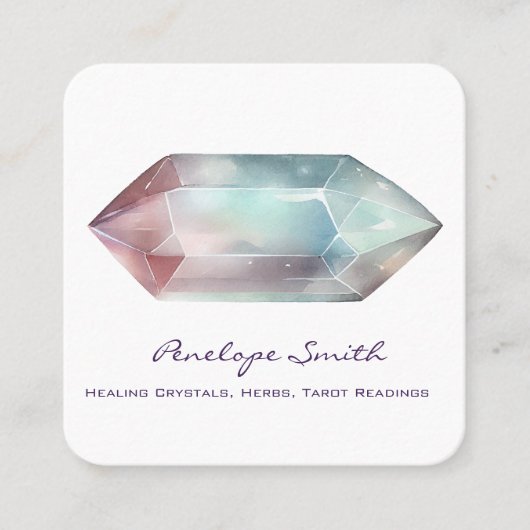 Waterverf Crystal Vierkante Visitekaartje (Voorkant)