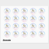 Waterverf Crystals & Gold Crescent Moon Boutique Ronde Sticker (Vel)