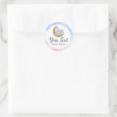 Waterverf Crystals & Gold Crescent Moon Boutique Ronde Sticker (Tas)