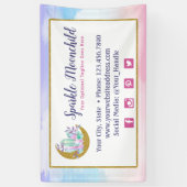 Waterverf Crystals & Gold Crescent Moon Boutique Spandoek (Verticaal)