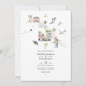 Waterverf Cuba Bestemming Trouwfoto Kaart (Voorkant)