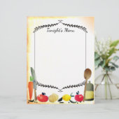 Waterverf culinaire diner party menu letterhead (Staand voorkant)