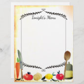 Waterverf culinaire diner party menu letterhead (Voorkant / Achterkant)