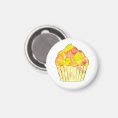 Waterverf Cupcake Button Magneet (Voorkant / Achterkant)