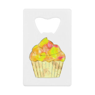 Waterverf Cupcake schilderen Kredietkaart Flessenopener