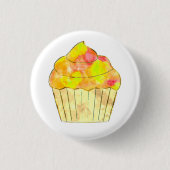 Waterverf Cupcake schilderen Ronde Button 3,2 Cm (Voorkant)