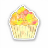 Waterverf Cupcake schilderen Sticker (Voorkant)
