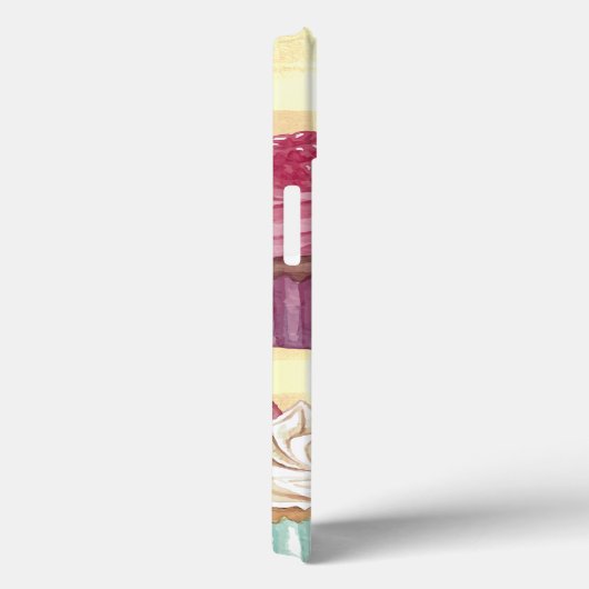 Waterverf Cupcake Yellow Plaid Monogram Baker's Case-Mate iPhone Case (Achterkant / Rechts)