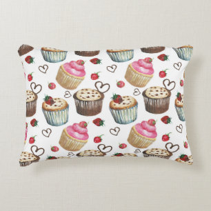 Waterverf cupcakes accent kussen