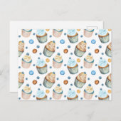 Waterverf cupcakes briefkaart (Voorkant / Achterkant)