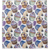 Waterverf cupcakes douchegordijn (Voorkant)