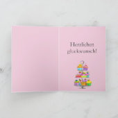 Waterverf cupcakes German Birthday Kaart (Binnen)