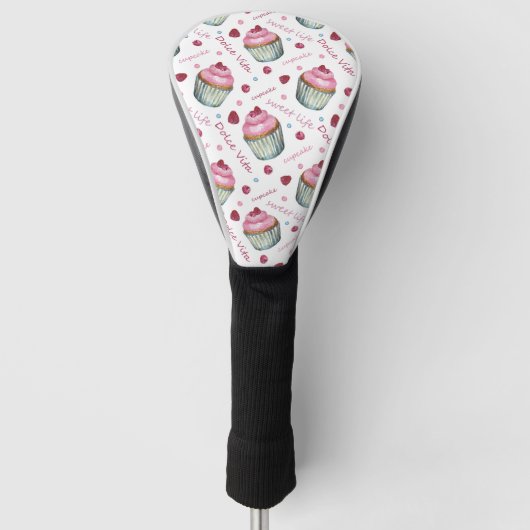 Waterverf cupcakes golfheadcover (Voorkant)