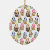 Waterverf cupcakes keramisch ornament (Rechts)