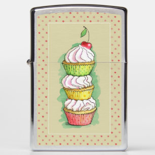Waterverf cupcakes. Keukenillustratie.