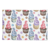 Waterverf cupcakes kleurig kussensloop (Achterkant)