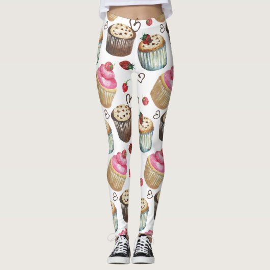 Waterverf cupcakes leggings (Voorkant)