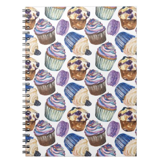 Waterverf cupcakes notitieboek (Voorkant)