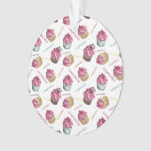 Waterverf cupcakes ornament (voorkant)