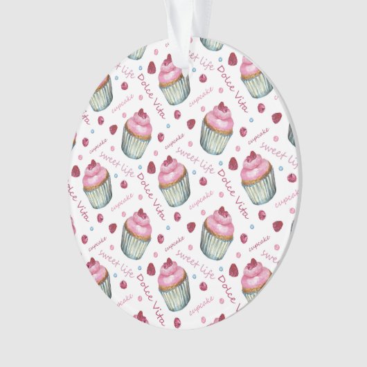 Waterverf cupcakes ornament (voorkant)