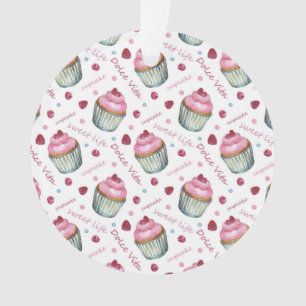 Waterverf cupcakes ornament