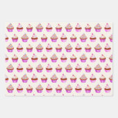 Waterverf Cupcakes Patroon Inpakpapier Vel (Voorkant)