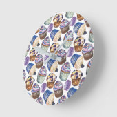 Waterverf cupcakes ronde klok (Hoek)