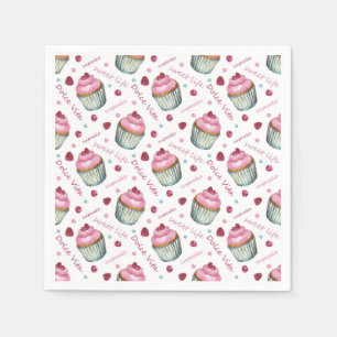 Waterverf cupcakes servetten