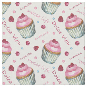 Waterverf cupcakes stof
