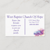 Waterverf Custom Church Visitekaartje (Achterkant)