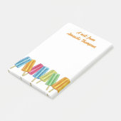 Waterverf Custom Kleurrijke Schattigee Popsicles Post-it® Notes (Schuin)