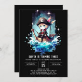 Waterverf Custom Pirate Birthday Kaart (Voorkant / Achterkant)