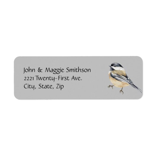 Waterverf Cute Chickadee Bird Natuur art Etiket (Voorkant)