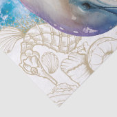 Waterverf Cute Dolphin Shell Tissuepapier (Detail)