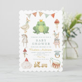 Waterverf Cute Frog Baby shower Invitation Kaart